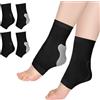 Fefod Calzini Protettivi per Caviglia con Cuscinetto in Gel, 2 Paio di Calze a Compressione Maniche in Gel, Protezione per caviglia per Pattinaggio Artistico, Pattini, Sci, Hockey, Stivali (Nero)