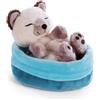 NICI 63134 - Morbido gatto siamese di peluche, addormentato in un cestino, per coccole e giochi, per bambini e adulti, fantastica idea regalo, 12 cm, multicolore