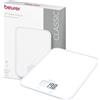 Beurer KS 19 Pure White bilancia da cucina digitale, capacità fino a 5 kg (suddivisione precisa al grammo), bilancia domestica con sensore touch, bilancia per alimenti incl. batterie, bianco