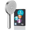EISL CLAUDIO DX7050 - Doccetta doccia regolabile in 3 posizioni, con guarnizione a risparmio d'acqua, attacco universale per tubo doccia, doccetta doccia, colore: bianco cromato