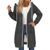 Cocila Long Women's Sweatshirt Jacket With Fleece Borse In Lana Cotta (Grey S) Giubbino Donna Autunno Giacca Trapuntata Donna Mezza Stagione Cappotto Invernale Rosso Piumini Leggeri 100 Grammi