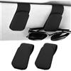 Heshebuy 2 supporti per occhiali da sole per auto, supporto per occhiali da sole auto, supporto magnetico per occhiali da sole, clip per ticket (nero)