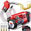 Mxmoonant Kit Pompa di Trasferimento Diesel Elettrica a Batteria, Autoadescante, 50L/Min, 260W, 4Kg, con 2 Batterie al Litio da 2000mAH, Ugello, Tubo Flessibile, per Diesel, Cherosene