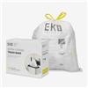 EKO - Sacchetti Pattumiera - Code C - 80 Pezzi - 10-15 Litri - Extra Resistenti con Laccetto - Bianchi - Ideali per Bagno e Ufficio