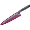 Tefal Fresh Kitchen Coltello Chef 20 cm, lama in acciaio inox con titanio di alta qualità, rivestimento antiaderente, zona comfort, custodia protettiva per lama K1220205, grigio