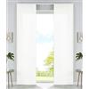 Gardinenbox Set di 2 tende a pannello in microfibra, 245 x 60 cm (altezza x larghezza), crema, tessuto oscurante, con guide di scorrimento e aste di contrappeso, 85600N2