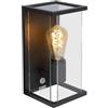 Lucide Claire - Lampada da parete esterna - IP54 - Nero, Vetro, nero, E27, 15 wattsW, 230 voltsV