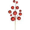 Flair Flower Ramo decorativo artificiale rosso, 47 cm, decorazione natalizia con sfere luccicanti, bouquet di Natale, decorazione per il ramo d'oro, decorazione da tavolo