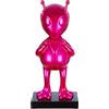 GILDE Scultura Allie Alien in resina e marmo lucido - rosa - altezza 68 cm x larghezza 30 cm - oggetto decorativo