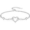 ABIGY Cavigliera a forma di cuore, in argento Sterling 925, con cuore, infinito, Argento sterling
