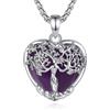 CELESTIA Ciondolo Albero della Vita Donna Collana con Ametista, Ossidiana Nera, Pietra di Luna, Gioielli Festa della Mamma, Regalo per la Mamma, Nonna, Regali Compleanno