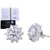 Halukakah Orecchini Donna in Moissanite D1,0 ct in Argento 925 Placcato Platino con Certificato, Punto Luce Halo Tondo con Diamanti a Griffe, Pietra Centrale da 1 Carato + Laterali da Ca. 0,588 ct