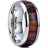 King Will Nature - Anello in titanio con intarsio in legno di koa, 7 mm, comodo da indossare, per uomo e donna, U 1/2(63.36mm), Titanio, Nessuna pietra preziosa