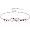 ABIGY Cavigliera da donna in argento Sterling 925 con zirconi rossi, Argento sterling