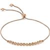 CARISSIMA Bracciale da Donna in Oro Rosa 9 ct con Maglia a Sfera e Catena Regolabile, Lunghezza Massima 23 cm/9 Pollici