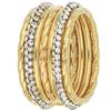 DelPia, Anello 2begold in Oro 18kt e Argento Sterling 925 con Cristalli Luminosi (Giallo, misura 12)