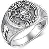 HARMONY BOLA Memento Mori - Anello da uomo in argento Sterling 925, gotico, con clessidra, amuleto, misura 9, Argento sterling, Nessuna pietra preziosa