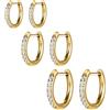 AoedeJ G23 Titane Nero/Grigio Acciaio/Oro Creolen 18G Piccole Creolen Huggie 8 mm/10 mm/12 mm Cartilagine per Orecchie Sensibili per Più Piercing Cartilagine Creolen Stack Gioielli, Titanio, Zirconia