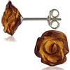 Amber Culture Orecchini a perno in ambra baltica naturale in confezione regalo di lusso, in argento Sterling 925 (Cognac)