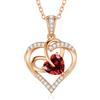 CDE Collana Donna Cuore Regalo Gioielli Donna Pendente Argento 925 Placcata Oro con Pietra di Nascita per Festa Della Mamma Compleanno San Valentino per Lei Mamma Fidanzata Moglie con 5A Cubic Zirconie