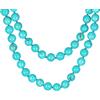 Bling Jewelry Collana in stile classico occidentale con perline rotonde annodate a mano da 10MM, lunga 36 pollici, doppio giro, strato di turchese blu per donne in argento sterling .925.