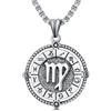 ROMANTICWORK 12 collane con segno zodiacale in argento Sterling 925, costellazione, ciondolo con segno zodiacale, collana oroscopo, regalo per uomo e donna, 22 x 22 mm, Argento sterling, Non pietra
