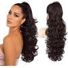 XFSRG Topper Capelli Veri Donna Extension Capelli Finti Chignon Frangia Clip Capelli Veri per Acconciature Eleganti e Quotidiane (Marrone scuro)