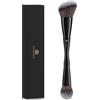 KINGMAS, Pennello per fondotinta e bronzer a doppia estremità angolata e rotonda, per contouring, setole sintetiche, per applicare prodotti in polvere, liquidi o cremosi, correttore e blush (nero)