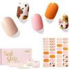 NAILOG Strisce per Unghie in Gel Semi Polimerizzato, 34 Pcs Adesivi e Decalcomanie per Unghie di Qualità da Salone, Nail Wraps Decorazione DIY per Donne Ragazze, Waltz of the Flowers