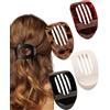 BNREOZA 4 fermagli ovali lucidi a forma di papera, fermagli per capelli da donna,fermagli piatti ad artiglio, fermagli piatti, fermagli laterali fissi forti, per capelli spessi e sottili,multicolore