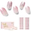 NAILOG Strisce per Unghie in Gel Semi Polimerizzato, 34 Pcs Adesivi e Decalcomanie per Unghie di Qualità da Salone, Nail Wraps Decorazione DIY per Donne Ragazze (Pink Lane)
