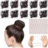 Chuangdi Set di 20 Retina per Capelli Invisibili e Forcine per Capelli a Forma di U per Danza 10 Rete Marrone con Bordo Elastico per Chignon 10 Mollette per Ballerina Accessori per Acconciature