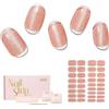 NAILOG Strisce per Unghie in Gel Semi Polimerizzato, 34 Pcs Adesivi e Decalcomanie per Unghie di Qualità da Salone, Nail Wraps Decorazione DIY per Donne Ragazze (Pink Gleam)
