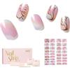 NAILOG - Strisce per unghie in gel semi-catalizzato, 34 pezzi, motivo farfalle arcobaleno, extra lunghe, con finitura in gel lucido, per primavera ed estate, ali volanti
