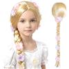 MLPKOI Parrucca Principessa, Parrucche lunghe Intrecciate da Principessaa, Parrucca Bionda Lunghe Trecce Capelli, Principessa Costume Accessori per Natale Halloween Festa Cosplay Carnevale