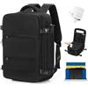 SEAFEW Zaino Easyjet Sottovuoto Bagaglio a Mano Donna Zaino da Viaggio Borse da Cabina per Easyjet Uomo per Laptop 15.6 Pollici Trekking Casual Daypack,E01-Nero