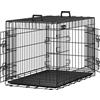 Feandrea Gabbia Pieghevole per Cani con 2 Porte, Vassoio Rimovibile, 92,5 x 57,5 x 64 cm/107 x 70 x 77,5 cm/122 x 74,5 x 80,5 cm/136 x 79 x 87 cm, L/XL/XXL/XXXL, Nero