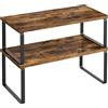 SONGMICS Portaspezie, Set di 2, Organizer per Armadio, Portaspezie Espandibile per Cucina, in Legno Ingegnerizzato e Metallo, Bianco Cloud e Beige Naturale/Nero Inchiostro e Beige Naturale/Nero