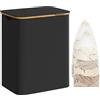 SONGMICS Cesto SONGMICS per Bucato con Coperchio, 2 Scomparti 130/65 L, Rivestimento in Rete Estraibile, Tessuto Oxford, Maniglie in Bambù, Pieghevole, 52x38,5x70,5/42x22,5x70,5 cm, Nero/Nero Grigio/Cremo