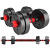 NONE Set di manubri regolabili multifunzionali 3 in 1, regolabile con maniglia opzionale, barra dritta, per flessioni, 10 Kg, 15 Kg, 20 Kg, 30 Kg, Pesi per palestra domestica per uomo