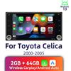 Barlckxs 2 Din Android Radio 7 "Schermo Wireless Carplay Autoradio Multimediale per Toyota Celica 2000-2005 Unità principale Stereo GPS BT WIFI