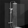 Colonne doccia termostatiche, Soffione doccia rotondo 20cm / 25cm in acciaio inox, Miscelatore doccia 280x40mm, Cromato Lucido