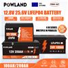 POWLAND Batteria LiFePO4 POWLAND 100Ah 200Ah 300Ah, oltre 6000 cicli, per camper 12V 24V, sistema di accumulo energia solare, barca, golf, campeggio, disponibile in UE