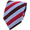 TigerTie Cravatta di seta a righe, larghezza cravatta 8 cm rosso, bordeaux, vinaccia, blu, azzurro, argento Taglia unica