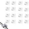 Eabdice 16 Pezzi Tenda Trasparente da Staffa, Autoadesiva per Asta Tende, Staffa Fissa per Asta da Bagno, Adatto per Soggiorno, Bagno, Cucina