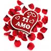 OTHERWISETRIVIAL Cuore Ti Amo Regalo San Valentino - Confezione con Petali di Rose Artificiali e Cuore Decorativo in Legno con Scritta Ti Amo da 18 cm - Regalo per Lei, per Lui