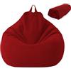 Yunlaishaocer Poltrona Sacco Bambini e Adulti,80x90CM Bean Bag (Senza Imbottitura), Pouf Morbido Sacco con Chiusura Lampo, Antipolvere Fodera per Poltrona a Sacco, adatto Soggiorni, Camere (Rosso)