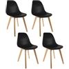 HOME DECO FACTORY The hd3075 Sedia Cover scandinavo PP legno nera 46, 2 x 52 x 86, 4 cm