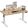 JUMMICO Scrivania regolabile in altezza 120×60 cm, telecomando a 4 tasti con funzione memoria, dotata di gancio, adatta per ufficio, studio e gaming, Beige