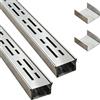 SXSJMY Piccolo Canaletta Scolo Acqua Piovana Acciaio Inox 304, Largo 5 cm, Lungo 2 m - Canalina Lineare per Terrazza, Piscina, Marciapiede - Kit con Griglia di Scolo e Connettore